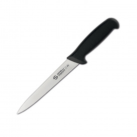 Нож Сантоку Sanelli Ambrogio Supra особое лезвие грантон 18 см Черный (77941)