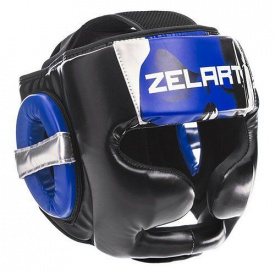 Шлем боксерский с полной защитой BO-1320 Zelart XL Черно-синий (37363092)
