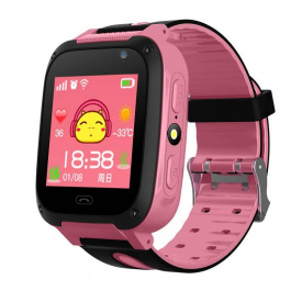 Детские смарт часы с GPS и SIM картой Baby Watch BW-F2 Pink+Карта памяти 32Гб