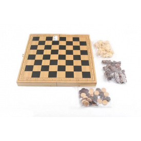 Игровой набор 3 в 1 шахматы шашки и нарды деревянные BK Toys (820T)