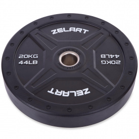 Бамперные диски для кроссфита Zelart TA-2258-20 20кг Черный