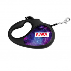 Поводок-рулетка для собак WAUDOG R-leash NASA21 M до 25 кг 5 м светоотражающая лента Черный