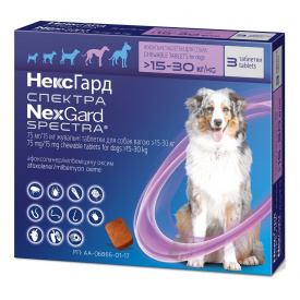 Жевательные таблетки для собак Boehringer Ingelheim Nexgard Spectra L 15-30 кг 3 шт (3661103049531/3661103048602)