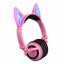 Bluetooth наушники LINX BL108A с кошачьими ушками LED Розовые (SUN0482) Полтава