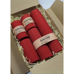 Подарочный набор Кукумбер натуральные свечи из вощины ручной работы №1 красный 10-0215 Херсон