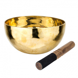 Поющая чаша Тибетская Singing bowl Ручная холодная ковка 23/23/10.5см Бронза полированная (27399)