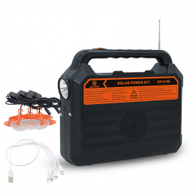 Портативная система освещения Easy Power EP-0198 Фонарь + 3 LED лампы + солнечная панель FM Bluetooth 4500 mAh