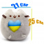 Мягкая игрушка S&T Пушин кэт с сердцем в лапках 25 см Серый и Подставка для гаджетов Белый (vol-10399) Київ
