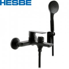 Смеситель для ванны короткий нос HESBE ALEX Black EURO (Chr-009) Одеса