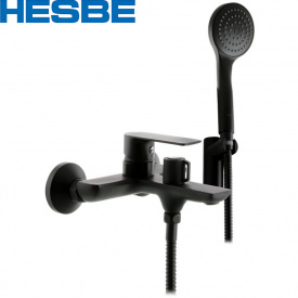 Смеситель для ванны короткий нос HESBE ALEX Black EURO (Chr-009)