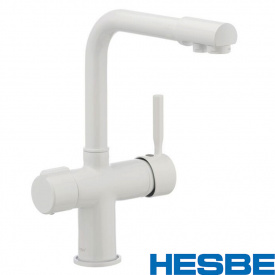 Смеситель для кухни Ухо HESBE HANS White-021 с дополнительным краном под осмос (белый)