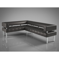 Куточок-диван для офісу Sentenzo Тонус з підлокітниками-спинкою кожзам модульний Київ