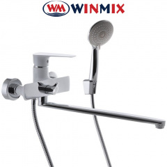 Смеситель для ванны длинный нос Winmix​ Premium EVA WHITE (Chr-006), Польша Сумы