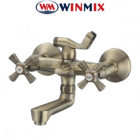 Смеситель для ванны короткий нос WINMIX Premium Retro Bronze Euro (Chr-142)