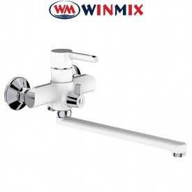Смеситель для ванны длинный нос Winmix​ Premium "EDEM WHITE" (Chr-006), Польша