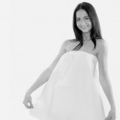 Жіноче вафельне парео на липучці Luxyart розмір універсальний Білий (LS-034)
