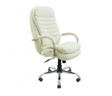 Офісне крісло керівника Richman Valencia VIP Хром M3 MultiBlock Натуральна Шкіра Lux Італія Білий