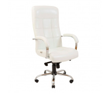 Офісне крісло керівника Richman Virginia VIP Хром M1 Tilt Натуральна Шкіра Lux Італія Білий