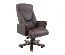 Офісне крісло керівника Richman Boss VIP Wood M3 MultiBlock Натуральна Шкіра Lux Італія Коричневий
