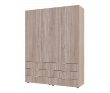 Распашной шкаф для одежды Гелар комплект Doros Сонома 2+2 двери ДСП 155х49,5х203,4 (42002123)