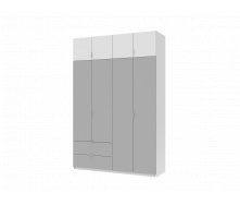 Распашной шкаф для одежды Doros Лукас Белый/Белый/Серый 180х50х240 (44900194)