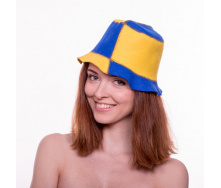 Банная шапка Luxyart Биколор Синий с желтым (LA-086)