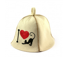 Банная шапка Luxyart I love cat Белый (LA-386)