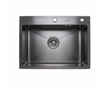 Мойка кухонная Platinum Handmade PVD черная + корзина и дозатор в комплекте