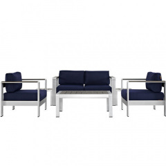 Комплект уличной мебели диван 2 кресла столик в стиле LOFT Серый (NS-319) Чернигов