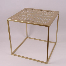 Столик металлический квадратный Flora 30082 45х45 см Золотистый (SK000823)