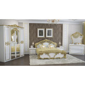 Спальня Миро-Марк Єва бароко Білий глянець/Золото (38061)