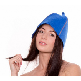 Банна шапка Luxyart натуральна повсть Синя (LA-997)