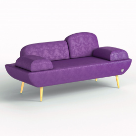 Двухместный диван KULIK SYSTEM LOFT Антара Целый Фиолетовый (hub_NIkf68176)