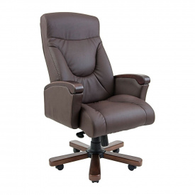 Офісне крісло керівника Richman Boss VIP Wood M3 MultiBlock Натуральна Шкіра Lux Італія Коричневий