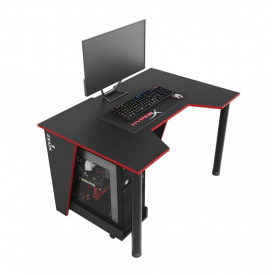 Геймерский игровой стол ZEUS™ GAMER-1 черный/красная кромка