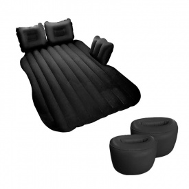 Надувной автомобильный матрас Lesko KT-1 Black на заднее сиденье с подголовником 135*80*50 см