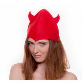 Банная шапка Luxyart Чертенок Красный (LA-178)