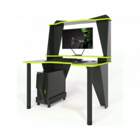 Геймерский игровой стол ZEUS™ IVAR-3 (1400 мм) черный /лайм