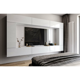 Moдульная стенка в гостиную Box-F2 Миро-Марк минимализм Глянец белый (53934)