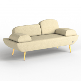 Двухместный диван KULIK SYSTEM LOFT Ткань Целый Кремовый (hub_jAgz36450)