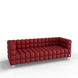 Трехместный диван KULIK SYSTEM NEXUS Экокожа 3 Красный (hub_yauY64419)