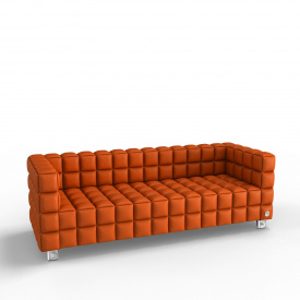 Трехместный диван KULIK SYSTEM NEXUS Экокожа 3 Оранжевый (hub_tGsd14630)