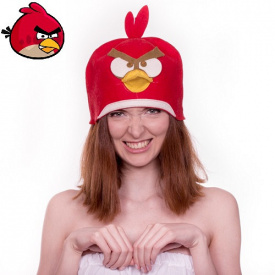 Банная шапка Luxyart Птичка Красный (LA-090)