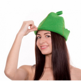 Банна шапка Luxyart натуральна повсть Зелена (LA-999)