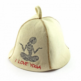 Банная шапка Luxyart "I Love Yoga" искусственный фетр белый (YT-297)