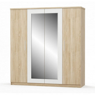 Шкаф распашной Мебель Сервис Маркос 4Д дуб самоа/белый