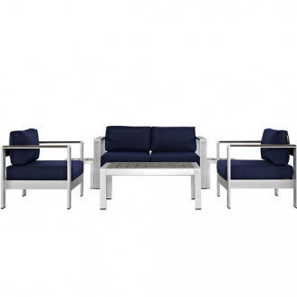 Комплект вуличних меблів диван 2 крісла столик у стилі LOFT Сірий (NS-319)