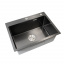 Мийка кухонна Platinum Handmade PVD чорна + кошик та дозатор у комплекті Полтава