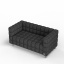 Двухместный диван KULIK SYSTEM NEXUS Ткань 2 Черный (hub_mQdN83613) Лосиновка