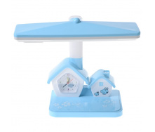 Настольная лампа с часами для детской Brille 11W TP-008 Голубой